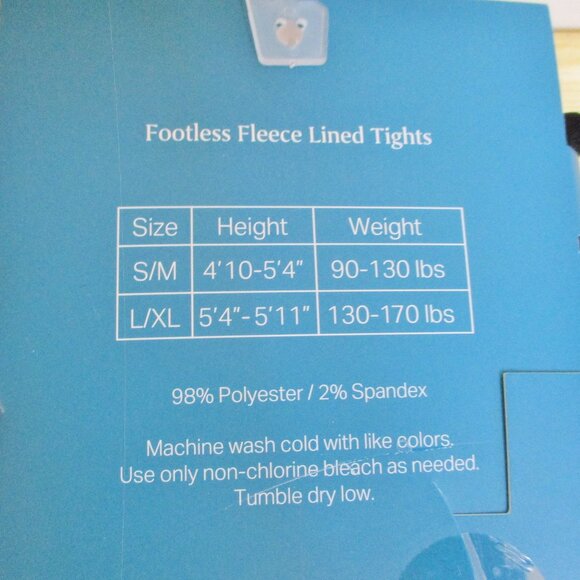 NWT Aerosoles Footless Fleece Lined Tights, 2 pk. Black & Gray Size Large/XLarge - Picture 7 of 12